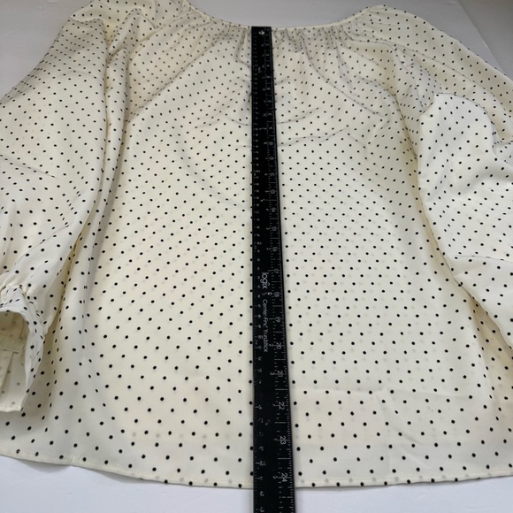 Talbots Blouse Women's Size 3 XP Cream Polyester Polka Dot Top Relax Fit Casual - Picture 8 of 13
